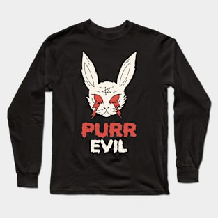 Purr Evil Halloween Spooky Cat Long Sleeve T-Shirt